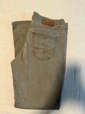 BKE Men's Slim Straight Olive-Gray Jeans